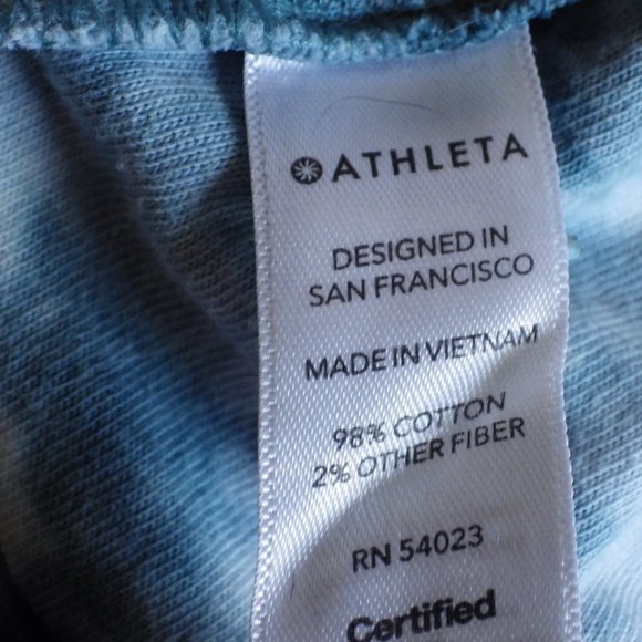 Athleta Tie-Dyed Cotton Crewneck Sweatshirt/ Blue & White/ Size MED - Picture 8 of 8